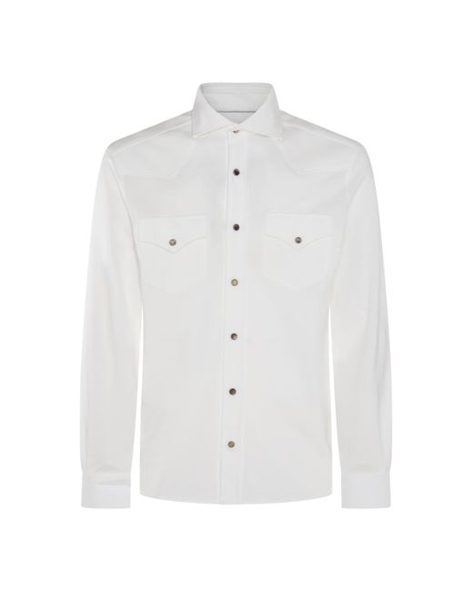 Brunello Cucinelli White Shirts Beige for men