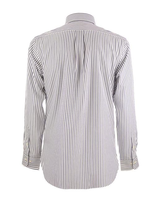 Polo Ralph Lauren White Custom-fit Striped Cotton Shirt for men