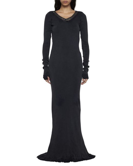 Balenciaga Black Cotton Maxi Dress