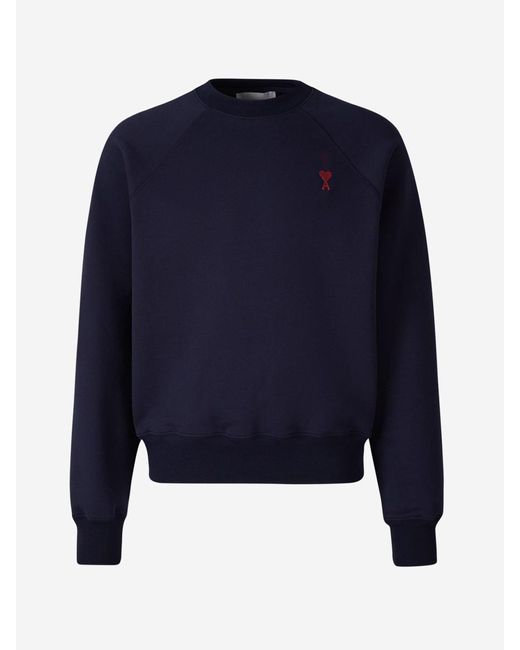 AMI Blue Logo Crewneck Sweatshirt for men