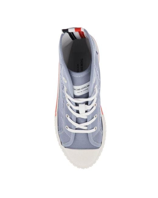 Thom Browne Blue Tartan Sole Low-Top Sneakers for men