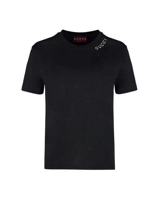 Gucci Black Cotton Crew-Neck T-Shirt