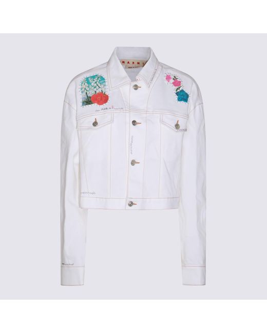 Marni White Cotton Casual Jacket