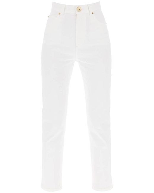 Balmain White High-waisted Slim Jeans