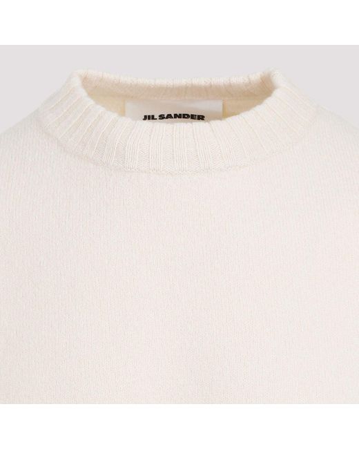 Jil Sander White Wool Sweater for men