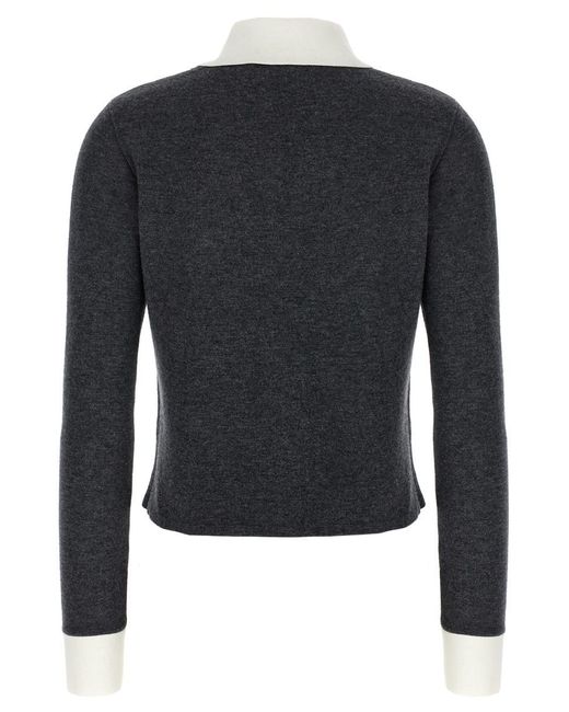 Self-Portrait Black Contrast Collar' Cardigan