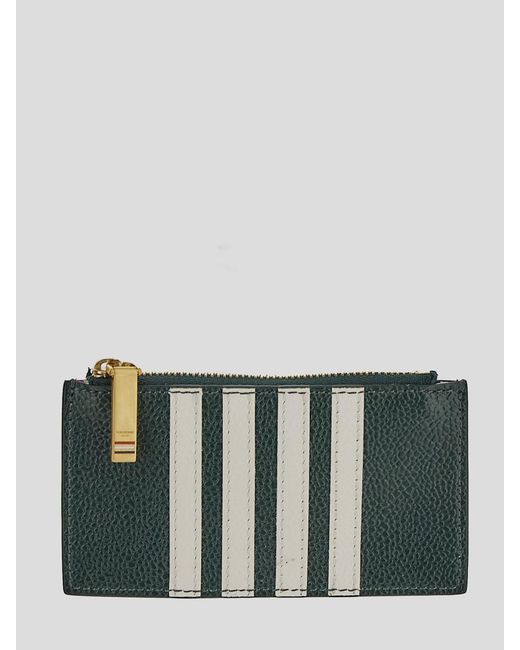 Thom Browne Green Coin Card Holder for men