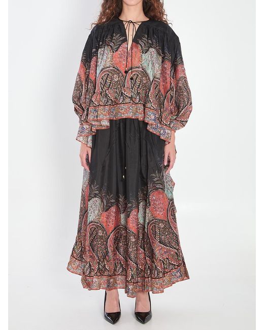 Zimmermann Brown Rhiannon Ruffle Maxi Skirt