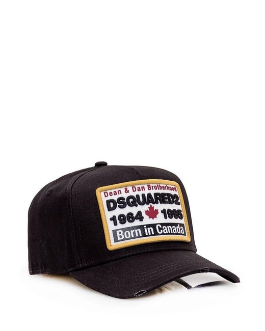 DSquared² Black Baseball Cap With Patch for men