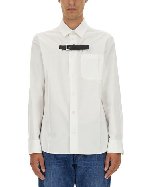 Versace White Formal Shirt With Buckle for men