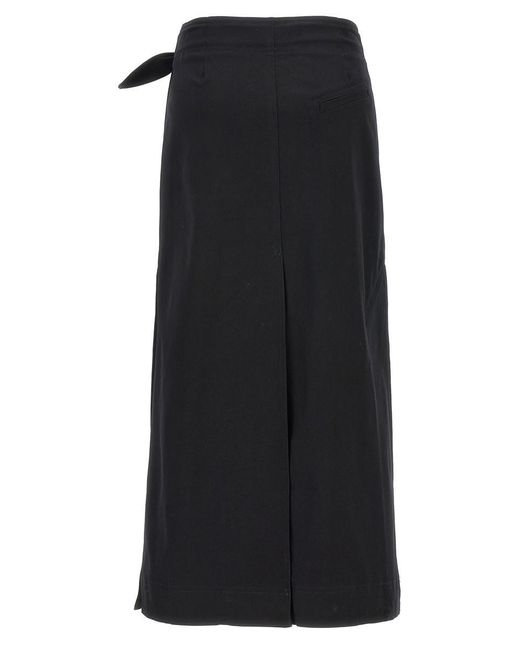 Ganni Black 'Herringbone Canvas' Skirt