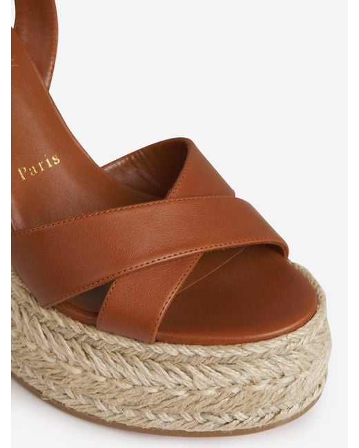 Christian Louboutin Natural Mariza Zeppa Espadrilles