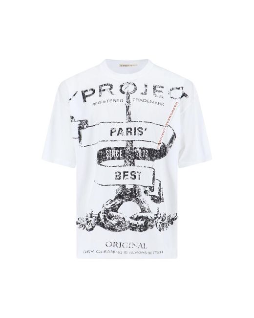 Y. Project White Printed T-shirt for men