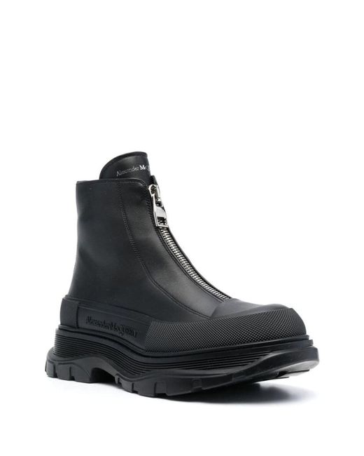 Alexander McQueen Black Tread Slick Ankle Boot for men