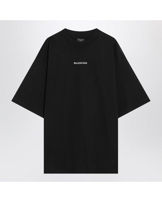 Balenciaga Black New Back Medium Fit T-Shirt for men