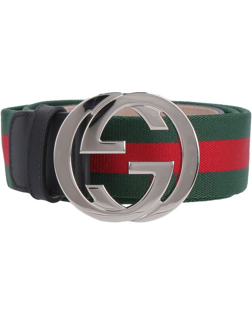 Gucci White Web Belt With Double G Buckle for men