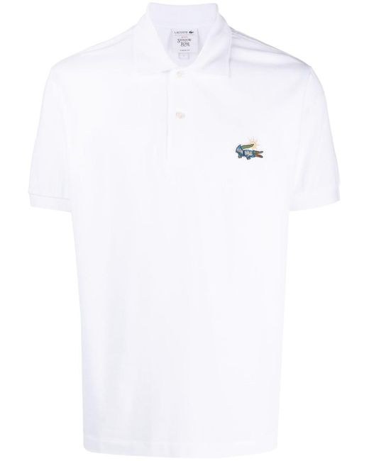 Lacoste White X Netflix Cotton Polo Shirt for men