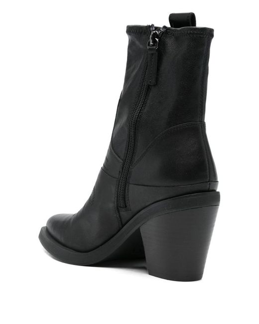 Ash Black Pointed Toe Ankle Boots