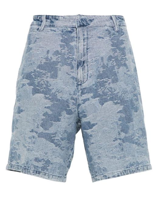 Emporio Armani Blue Printed Shorts for men