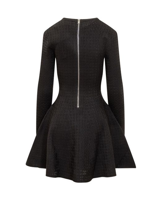 Givenchy Black Mini Dress With 4g Jacquard