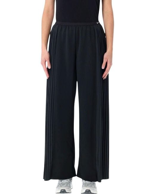 Nike Black Flowing Pleated Wide-Leg Pants