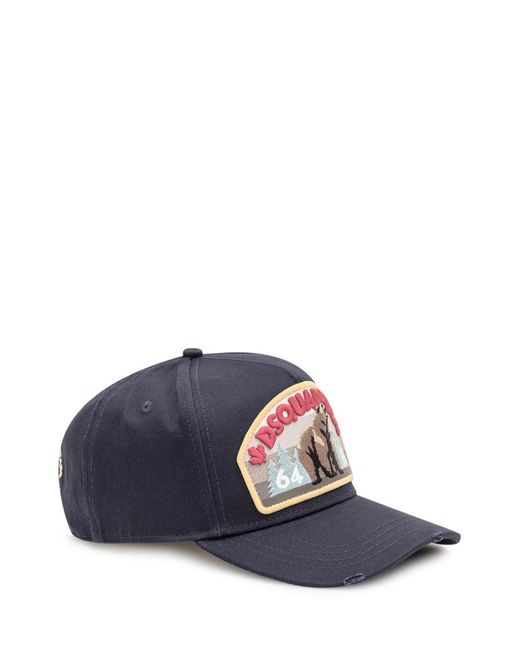 DSquared² Gray Baseball Hat With Patch for men