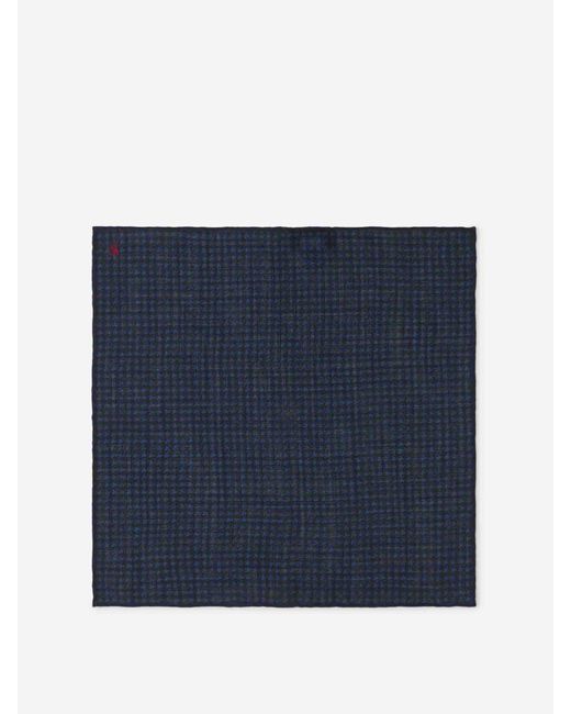 Isaia Blue Geometric Motif Pochette for men