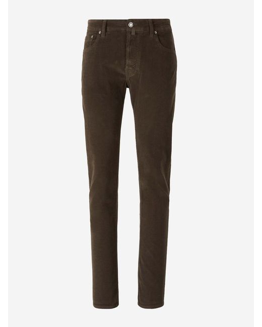 Jacob Cohen Gray Slim Bard Corduroy Jeans for men