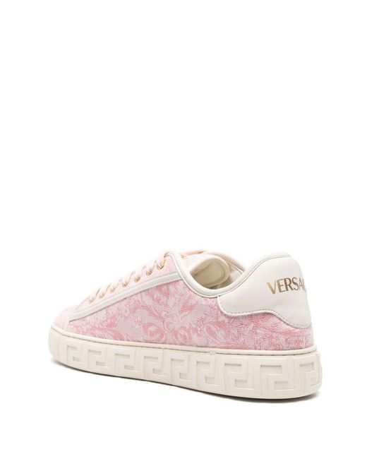 Versace Pink Greca Canvas Sneaker