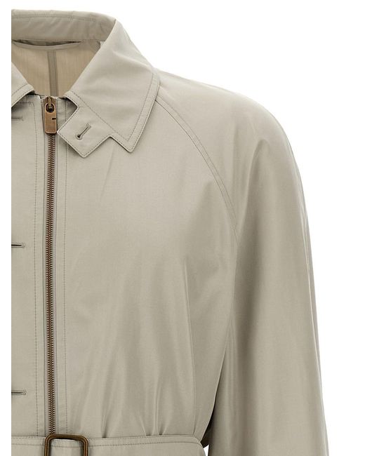 Burberry Natural Car Coat Silk for men