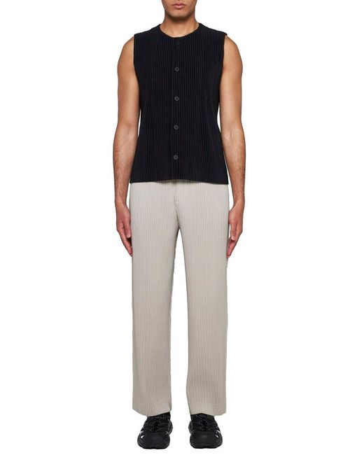 Homme Plissé Issey Miyake Natural Pleated Trousers for men