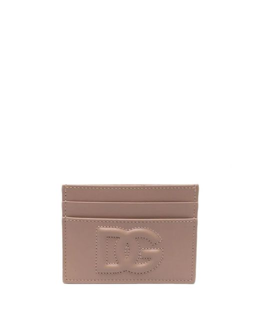 Dolce & Gabbana Brown Card Holder With Embossed Dg Logo