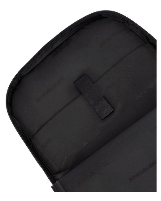 Emporio Armani Black Nylon Backpack for men