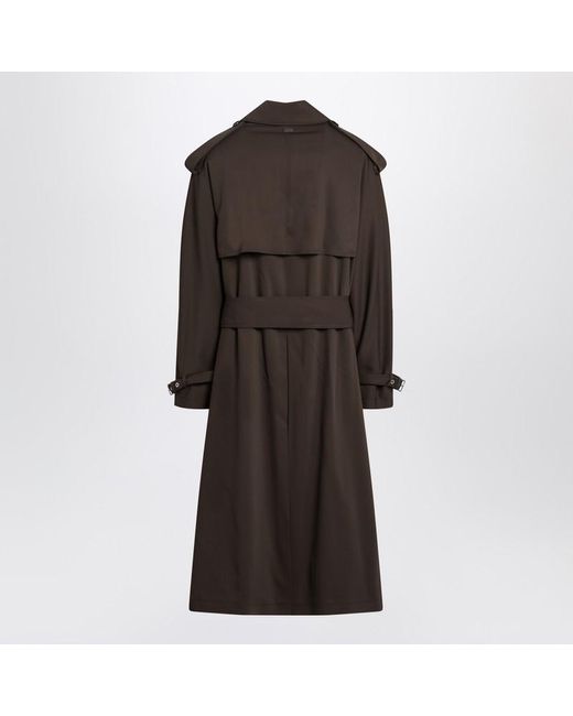 AMI Black Double-Breasted Wool Trench for men