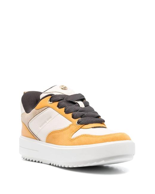 Michael Kors Orange Rumi Colour-block Leather Platform Sneakers
