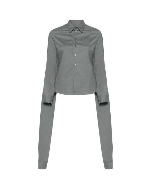 MM6 by Maison Martin Margiela Gray Double-Sleeves Cotton Shirt