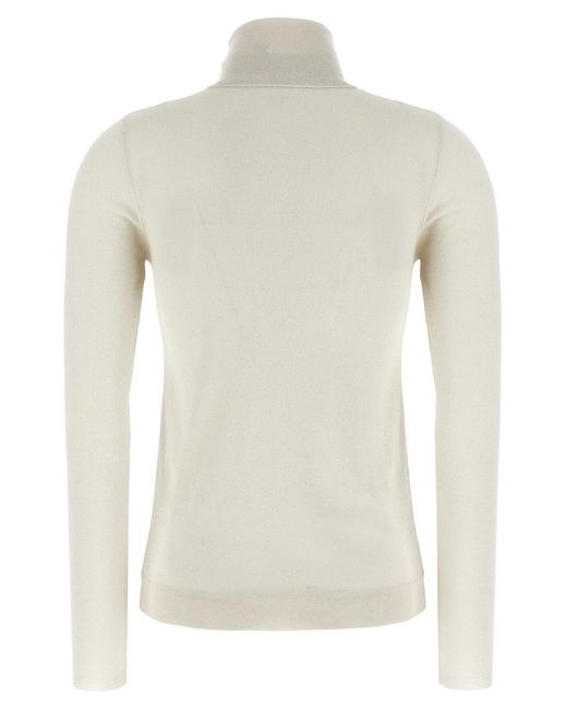 Brunello Cucinelli White 'Sparkling' Turtleneck Sweater