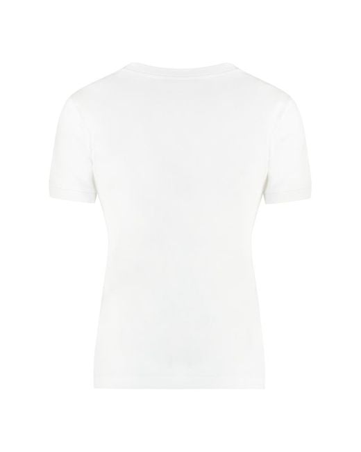 Dolce & Gabbana White Jersey T-Shirt With Dg Logo