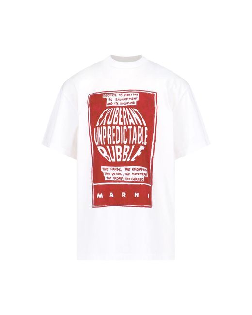 Marni Red Printed T-shirt for men
