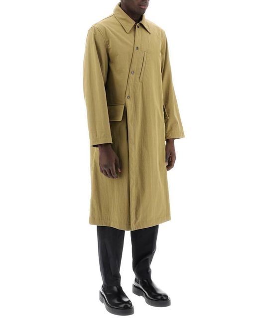Lemaire Green Asymmetric Buttoned Trench Coat