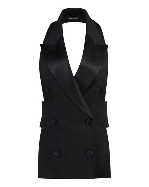 Dolce & Gabbana Black Double-Breasted Waistcoat