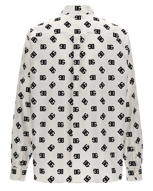 Dolce & Gabbana Gray Dg Logo Shirt All Over for men