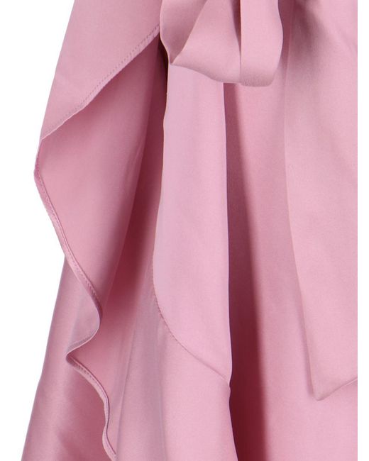 Zimmermann Pink Asymmetrical Midi Dress