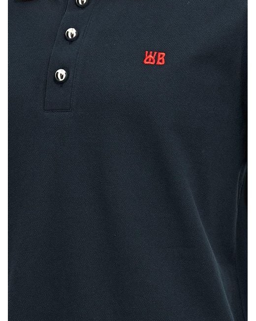 Wales Bonner Blue Piquet Cotton Polo Shirt for men