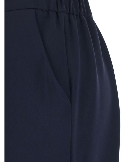 P.A.R.O.S.H. Blue Pants With Elastic Waist And Wide Leg