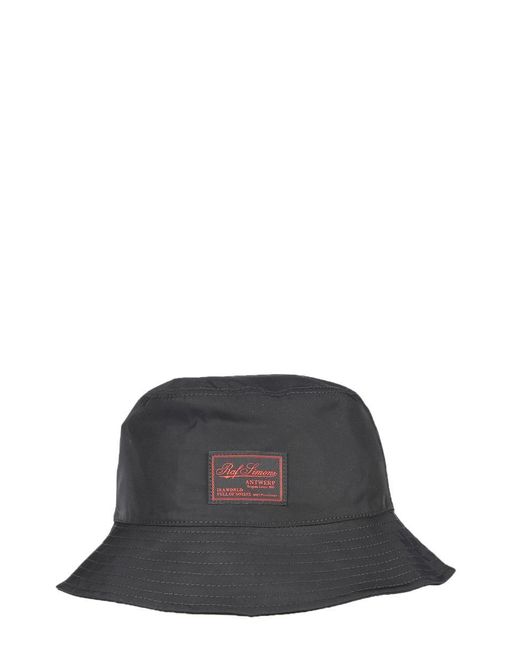 Raf Simons Black Reversible Bucket Hat for men