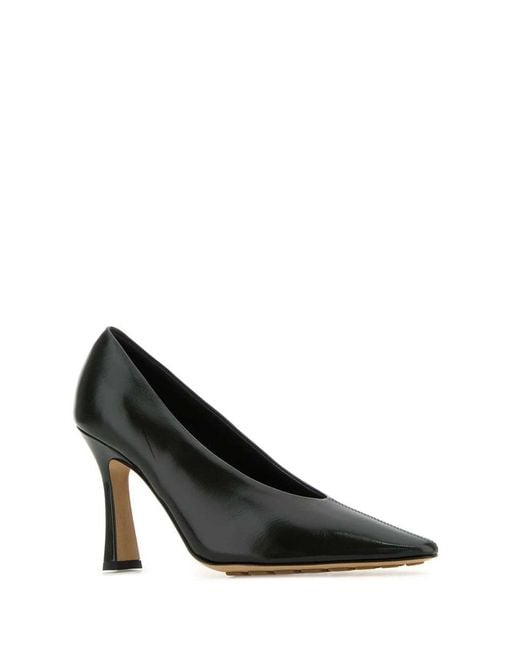 Bottega Veneta Black Dark Leather Sofia Pumps
