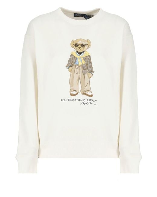 Polo Ralph Lauren White Polo Bear Sweatshirt