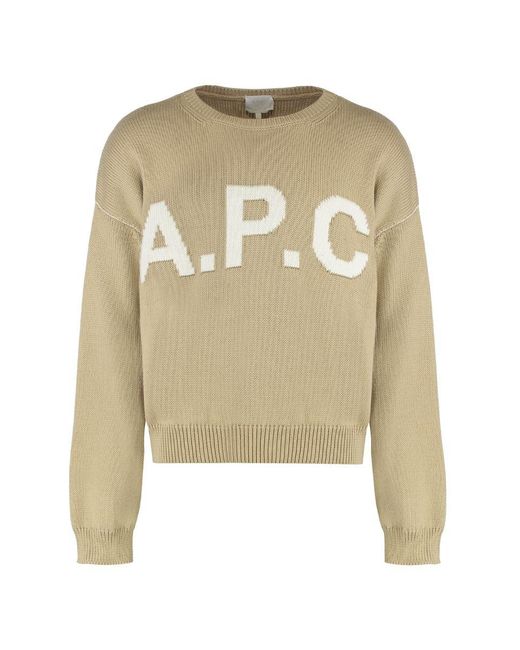 A.P.C. Sweater Logo Apc Mastic in Natural for Men | Lyst UK