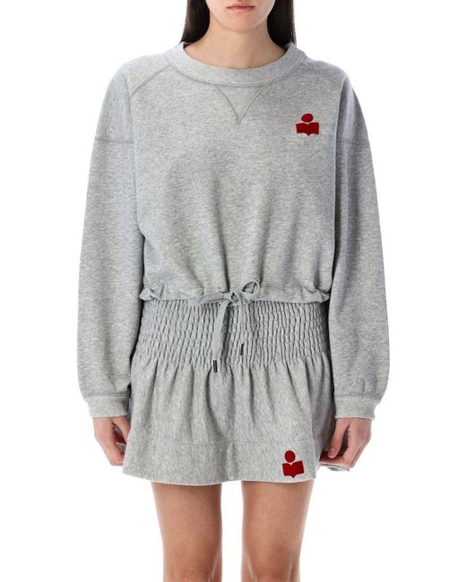 Isabel Marant Women's Gray Margo Cropped Hoodie